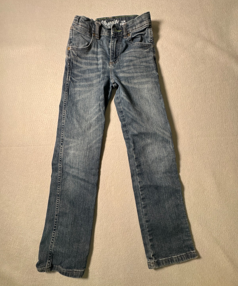 Bundle Wrangler Retro Straight Jeans Lot Of 2 Boys Size 10 Slim Adjustable Waist